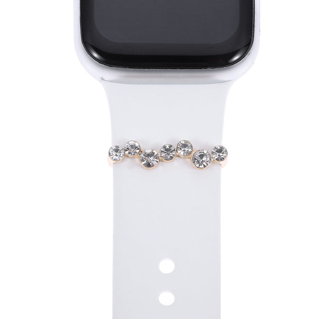 3pcs Apple Watch Band with Metal Charms Decorative Ring