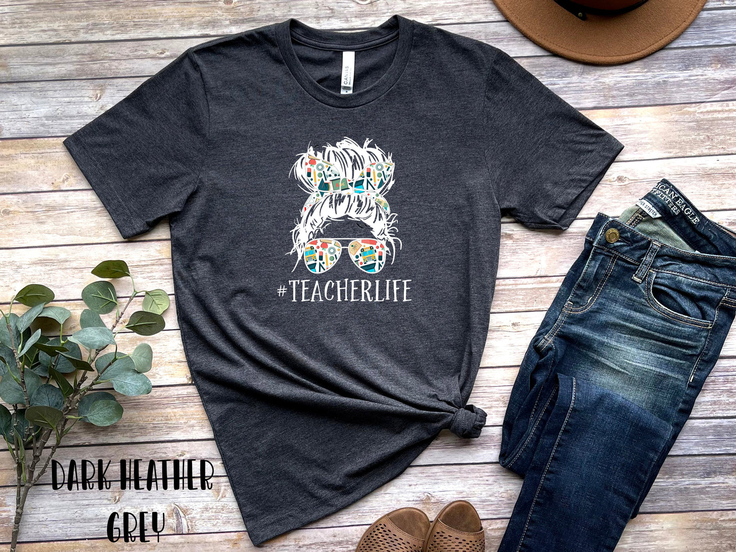 Messy Bun Teacher Life Short Sleeve Shirt