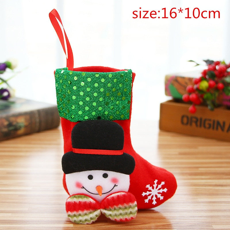 3pcs Christmas Socks Stockings Home Decorations