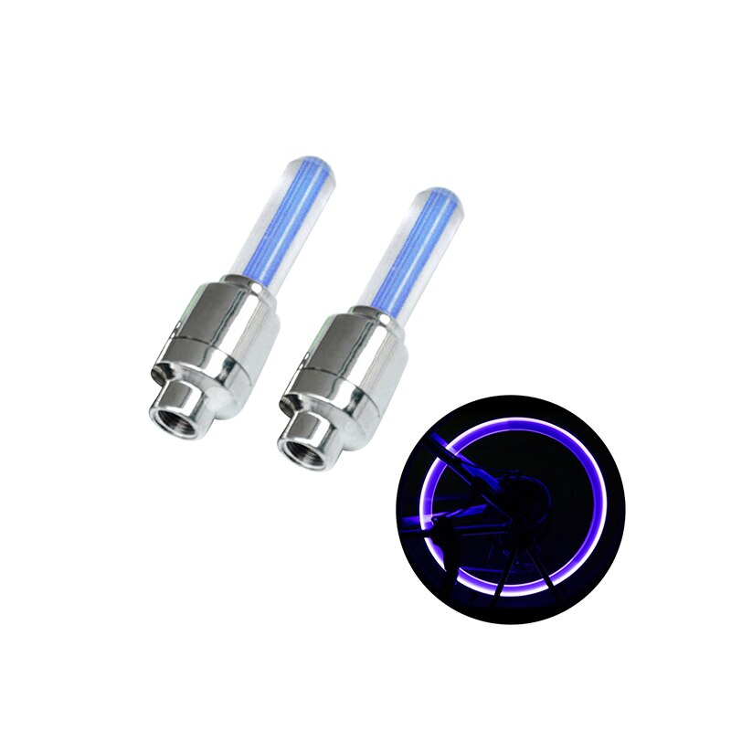 1/2 Pcs Neon Lights Tire Wheel Valve Cap Light LED Portable Durable Lightweight