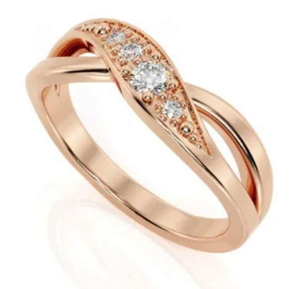 Brand New Women Dazzling Luxury Alloy Finger Band Inlaid Ring Zinc Alloy Fashion Jewelry Gift. Women's Ladies Fashion - Findsbyjune.com