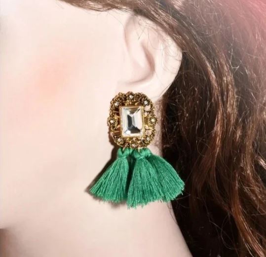 New Tassels Earrings Gem Beads. Women's Fashion Jewelry