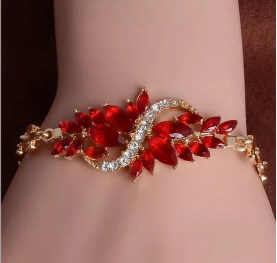 Austrian Crystal Gemstone Bracelet. Women's Fashion Jewelry