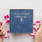 50% OFF " Nurses are angels without wings " Gift Box + Necklace ( Options to choose from) Made with Swarovski Crystals