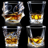 Whiskey Glass Crystal Cup Stunning Rock Style Old Fashioned Cocktail Glass with Timeless Design