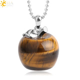 3pcs Crystal Apple Pendant Natural Gemstone Pendants