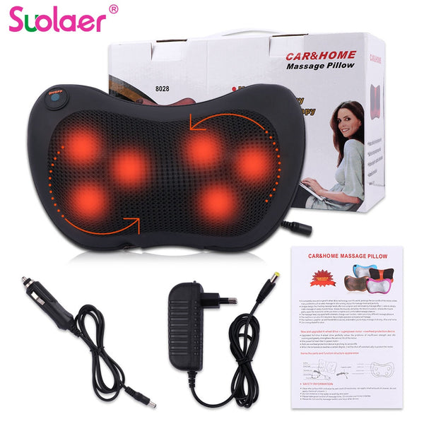 Relaxation Massage Pillow Vibrator Electric Shoulder Back Heating Kneading Infrared therapy pillow