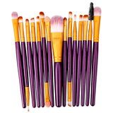 15 Pieces Soft Synthetic Fibers Makeup Brush Set