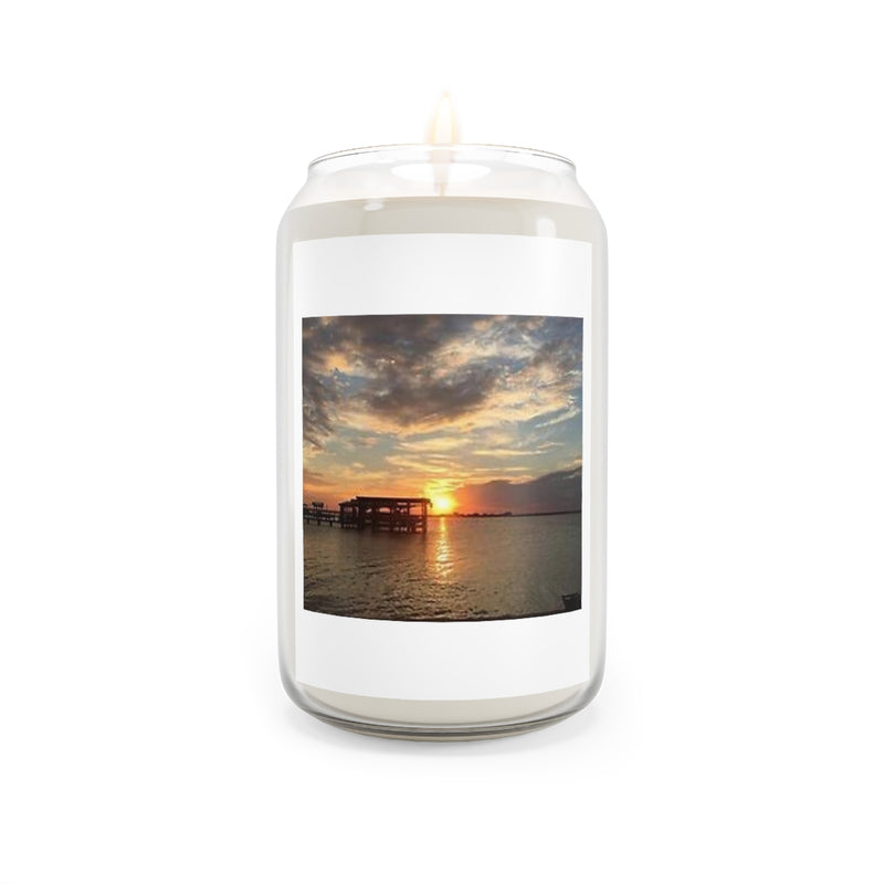 " Sunset View " Design Scented Candle, 13.75oz Holiday Gift Birthday Gift Comfort Spice Scent, Sea Breeze Scent, Vanilla Bean Scent Home Decor