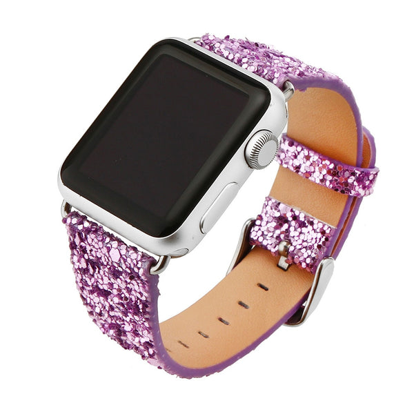 3pcs Leather Band for Apple Watch Series 6 SE 5/4/3 Bling Strap for iWatch