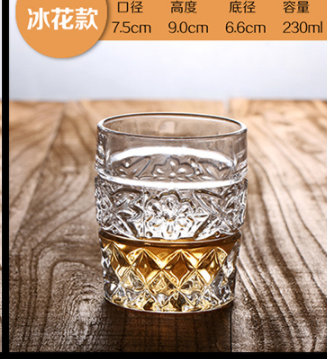 Whiskey Glass Crystal Cup Stunning Rock Style Old Fashioned Cocktail Glass with Timeless Design