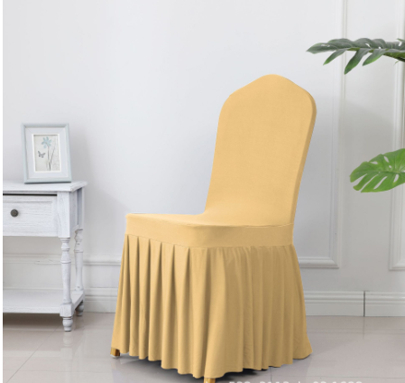 3pcs Wedding Spandex Chair Cover With  Pleated Ruffled  Skirt