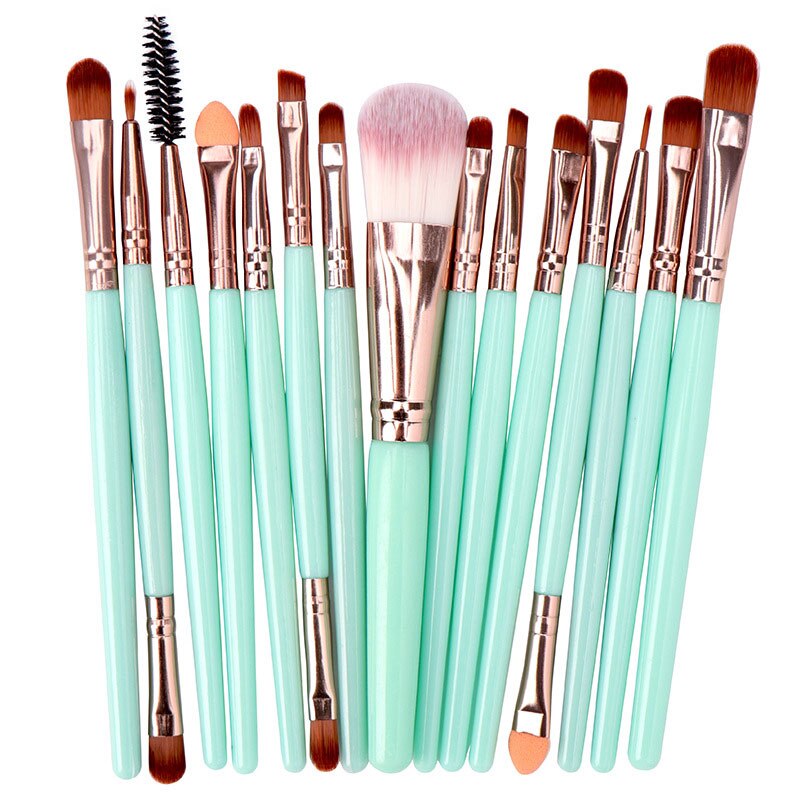 15 Pieces Soft Synthetic Fibers Makeup Brush Set