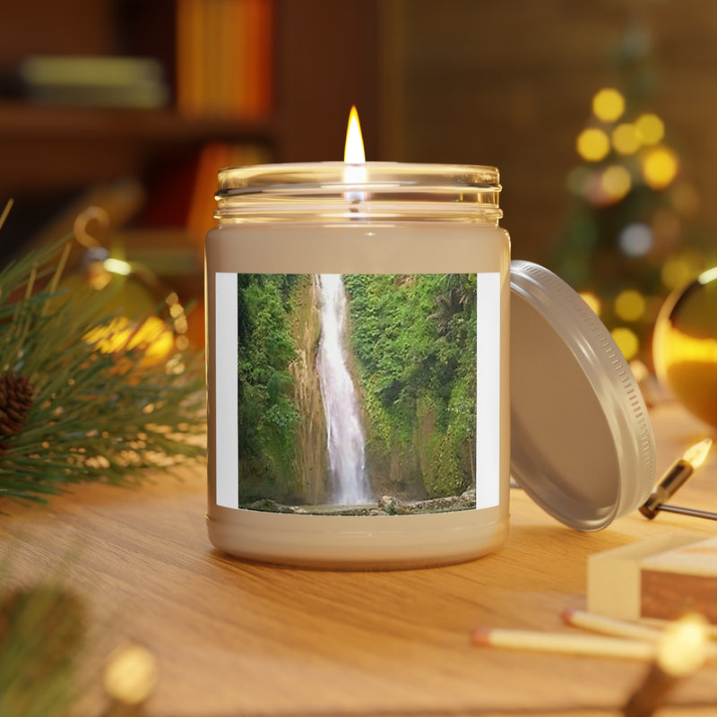 " Waterfalls Scenery " Design Scented Candles, 9oz Holiday Gift Birthday Gift Comfort Spice Scent, Sea Breeze Scent, Vanilla Bean Scent Home Decor