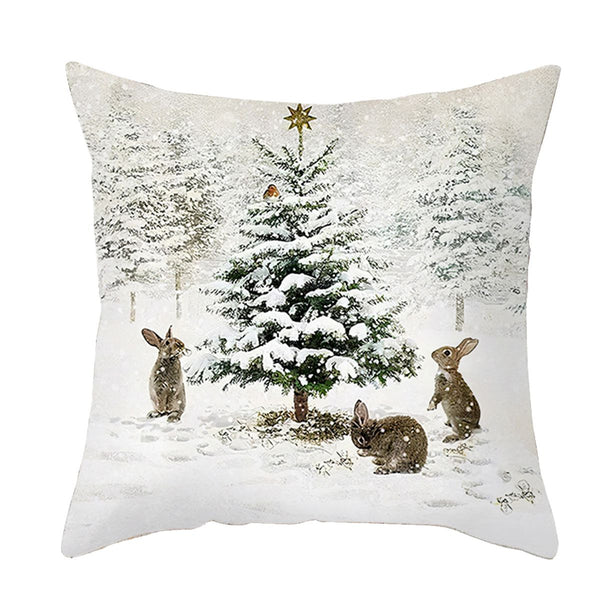 3pcs Christmas Elk Tree Cushion Pillow Cover