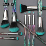 10 pieces Crystal and Diamond transparent handle Cosmetic brushes