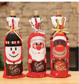 3pcs Non-Woven Wine Bottle Cover Christmas Decorations