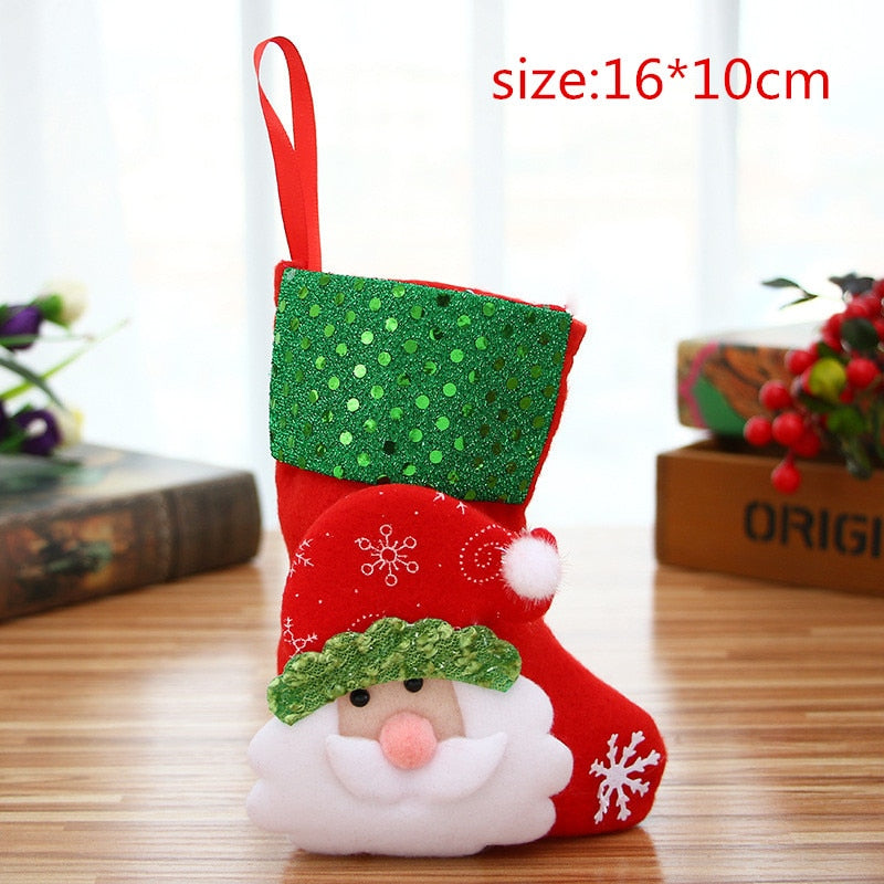 3pcs Christmas Socks Stockings Home Decorations