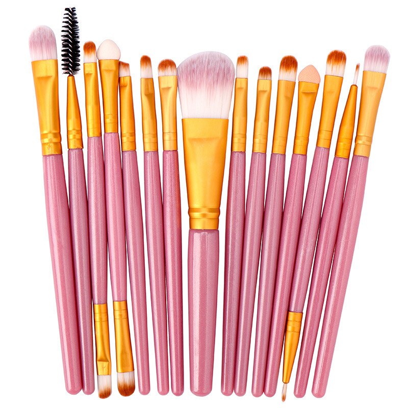 15 Pieces Soft Synthetic Fibers Makeup Brush Set