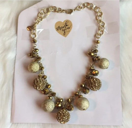 Brand New Big Chunky Statement Bib Gold Necklace . Women's Ladies Fashion Jewelry - Findsbyjune.com