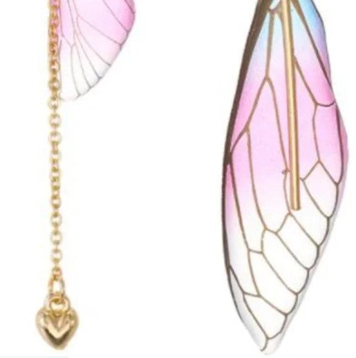 NEW Fairy Angel Wing Butterfly Clip On Earrings Pink Women's Fashion Jewelry - Findsbyjune.com