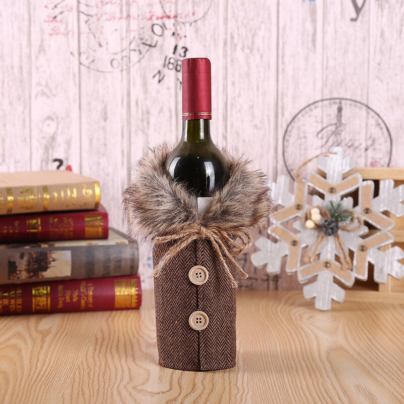 3pcs Festive Christmas Wine Bottle Cover