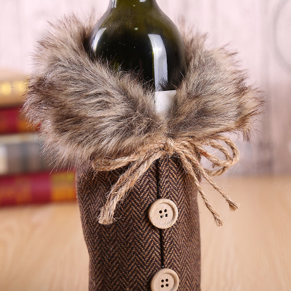 3pcs Festive Christmas Wine Bottle Cover