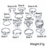 15 Piece 18K White Gold Halo Pave Ring Set With Crystals