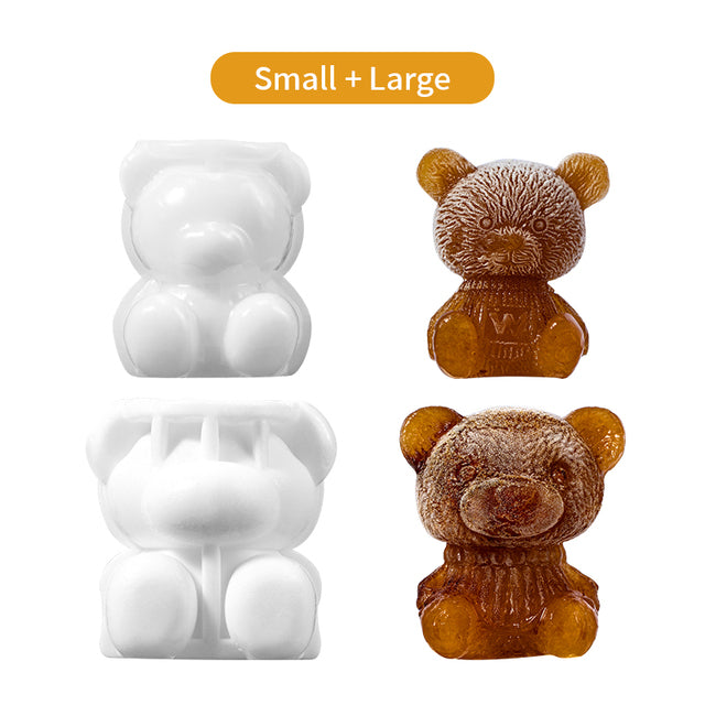 Cute Teddy Bear Food Grade Silicone Mold Ice Cube Maker