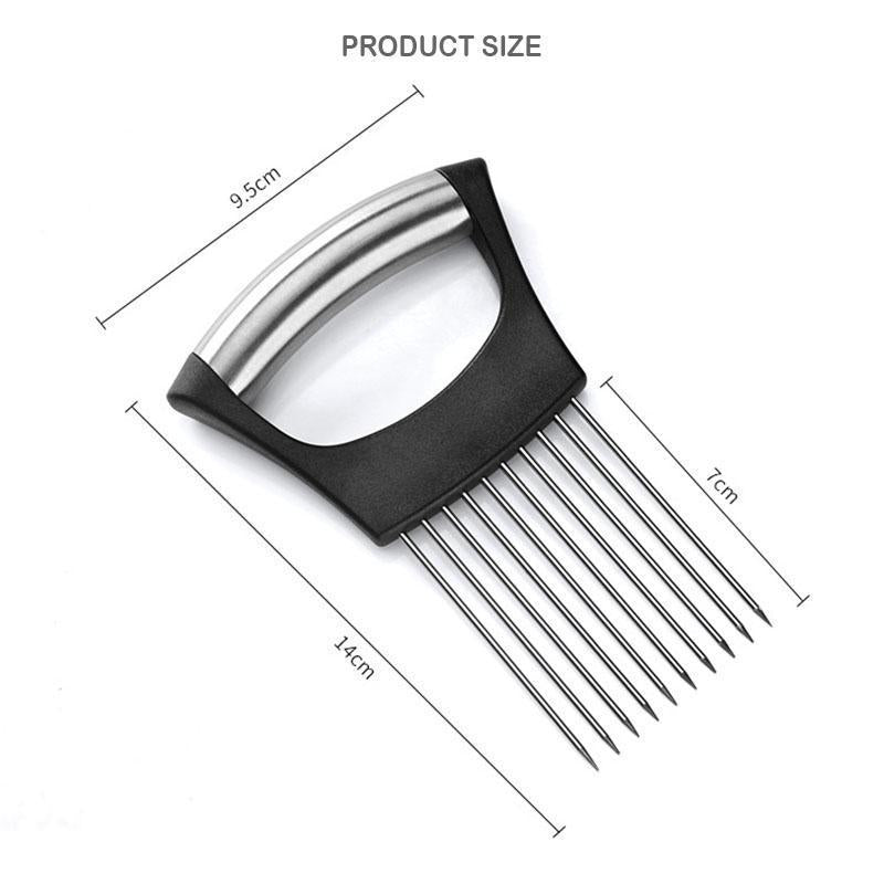 Food Slice Assistant Vegetable Holder Stainless Steel Onion Cutter Onion Chop Fruit Vegetables Cutter Slicer Tomato Cutter Knife