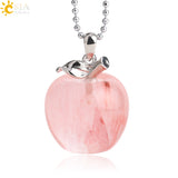 3pcs Crystal Apple Pendant Natural Gemstone Pendants