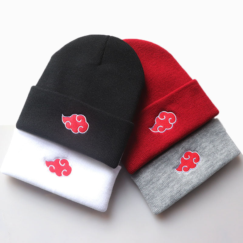 3pcs Cosplay Stylish Knitted Bonnet with Embroidery Accents