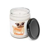 Pug Mom Scented Soy Candle, 9oz Birthday Gifts Holiday Gift White Sage Clean Cotton Lavender Scent