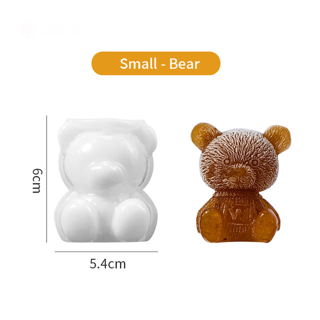 Cute Teddy Bear Food Grade Silicone Mold Ice Cube Maker