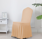 3pcs Wedding Spandex Chair Cover With  Pleated Ruffled  Skirt