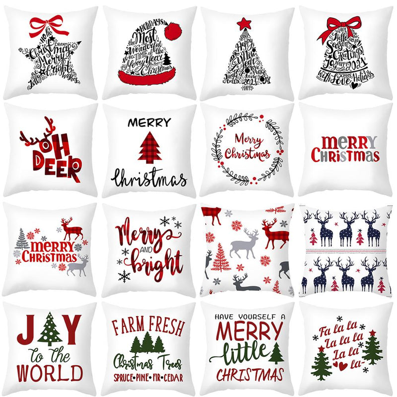 3pcs 45x45cm Cartoon Christmas Print Design Pillowcase