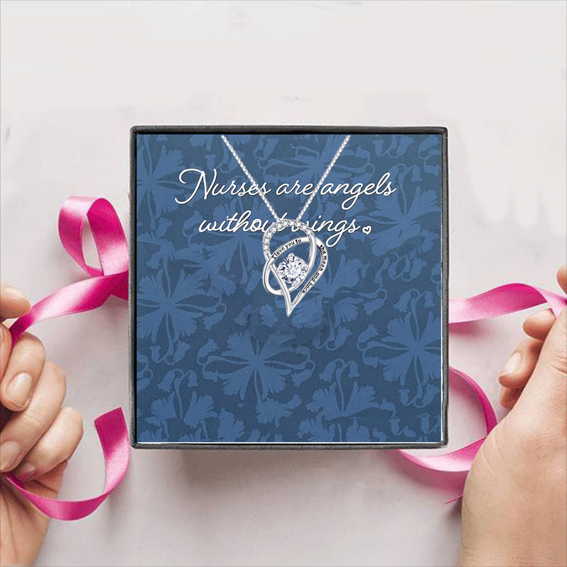 50% OFF " Nurses are angels without wings " Gift Box + Necklace ( Options to choose from) Made with Swarovski Crystals