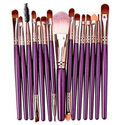 15 Pieces Soft Synthetic Fibers Makeup Brush Set