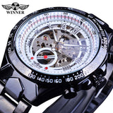 Self-Winding Mechanical Sport Design Golden Men's Stainless Steel Watch