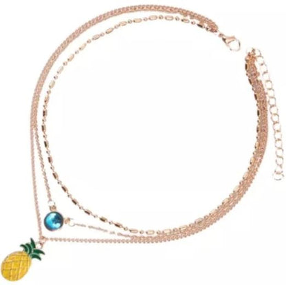 NWT 3 layer Choker Pineapple 🍍 Necklace. Women's Fashion Jewelry