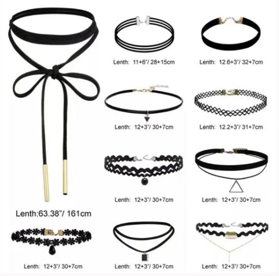 Bundle of 10 pcs NEW Black Velvet choker Gothic Punk Necklace