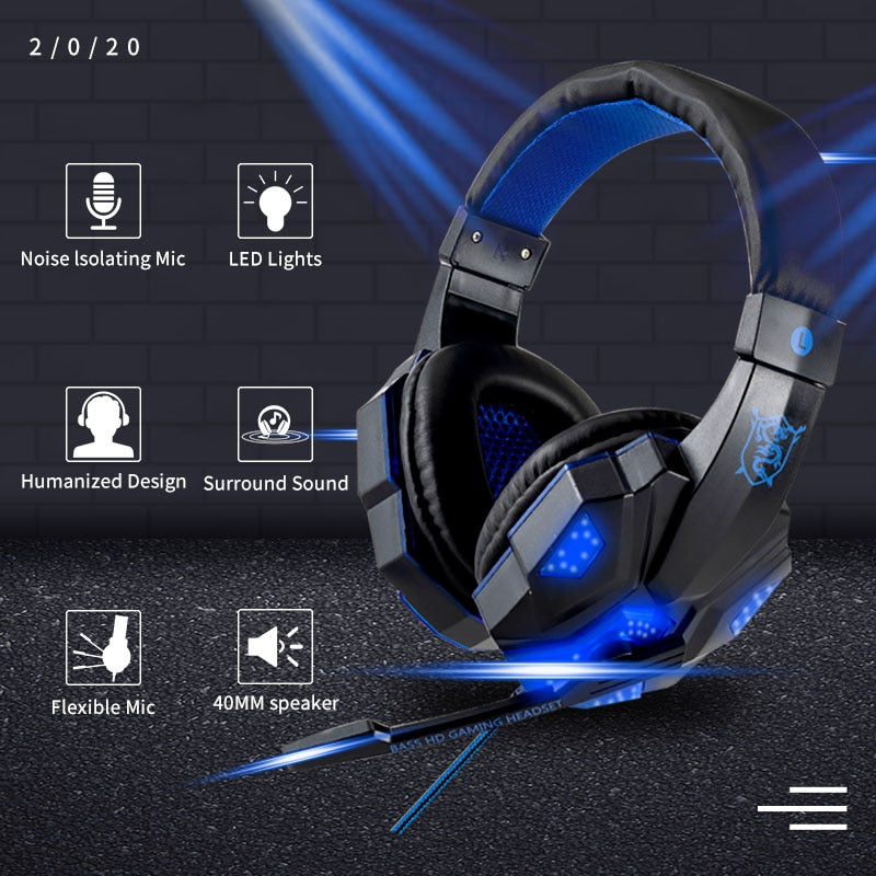 LED Light Wired Gamer Headset Gamers Toolkit