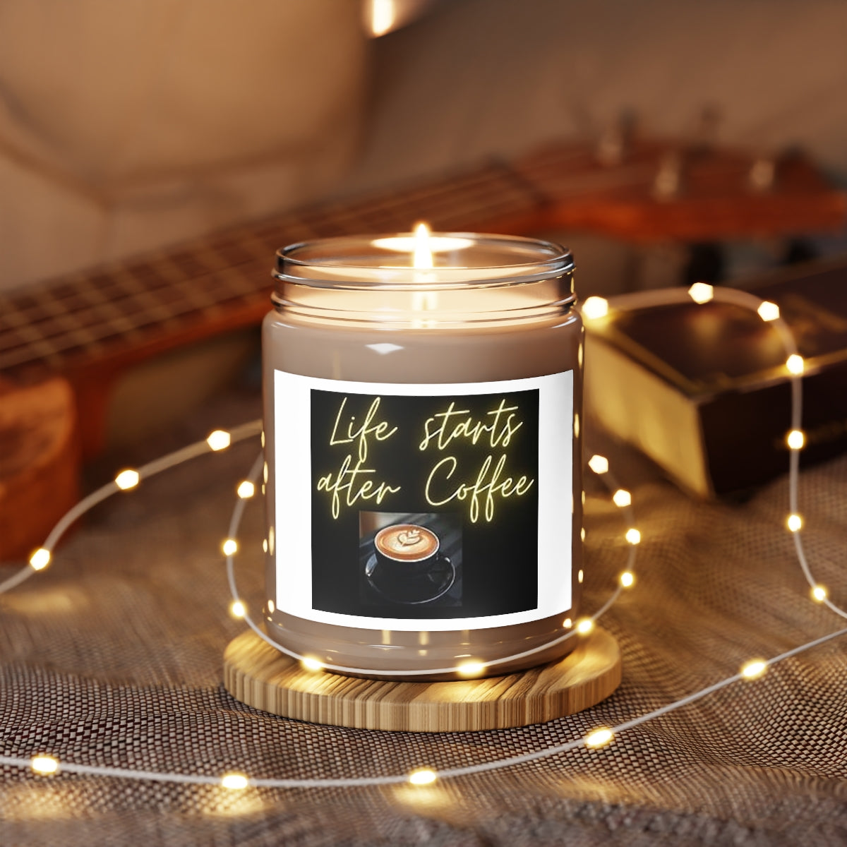 " Life Starts After Coffee " Scented Candles, 9oz Holiday Gift Birthday Comfort Spice, Sea Breeze, Vanilla Bean Scent