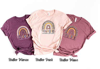 Teachers We Do It All Shirt, Rainbow Leopard Shirt