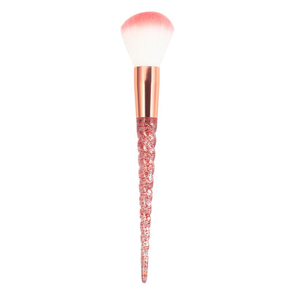 8pcs Red Glitter Diamond Brush Crystal Makeup Brushes Set