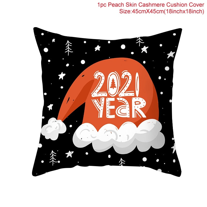 3pcs 45x45cm Cartoon Christmas Print Design Pillowcase