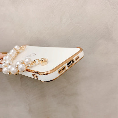 3pcs Soft Electroplated Pearl Bracelet Shockproof Phone Case For iPhone