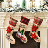 3pcs Christmas Socks Stockings Home Decorations