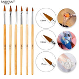 5Pcs/set 11/13/15/17/19mm Nail Art Crystal Brush UV Gel Builder Painting Dotting Pen Carving Tips Manicure Salon Tools