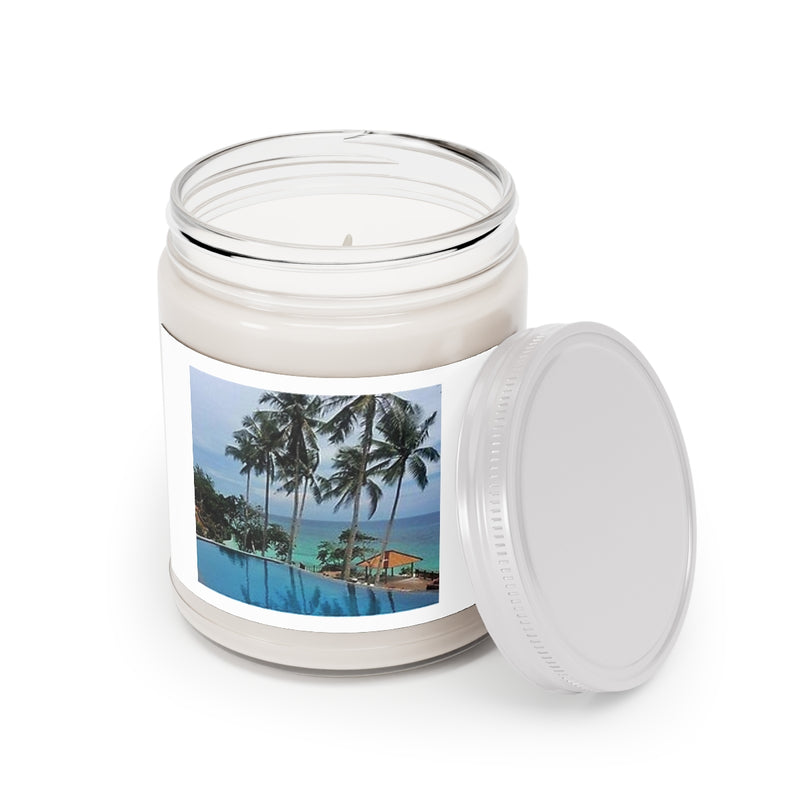 " Beautiful Scenery " Design Scented Candles, 9oz Holiday Gift Birthday Gift Comfort Spice Scent, Sea Breeze Scent, Vanilla Bean Scent Home Decor